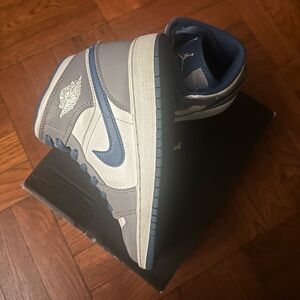 Air Jordan High-Top Sneakers in Gray and Blue